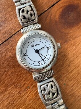 Brighton Silver-Tone Women's Bracelet Watch with White Dial